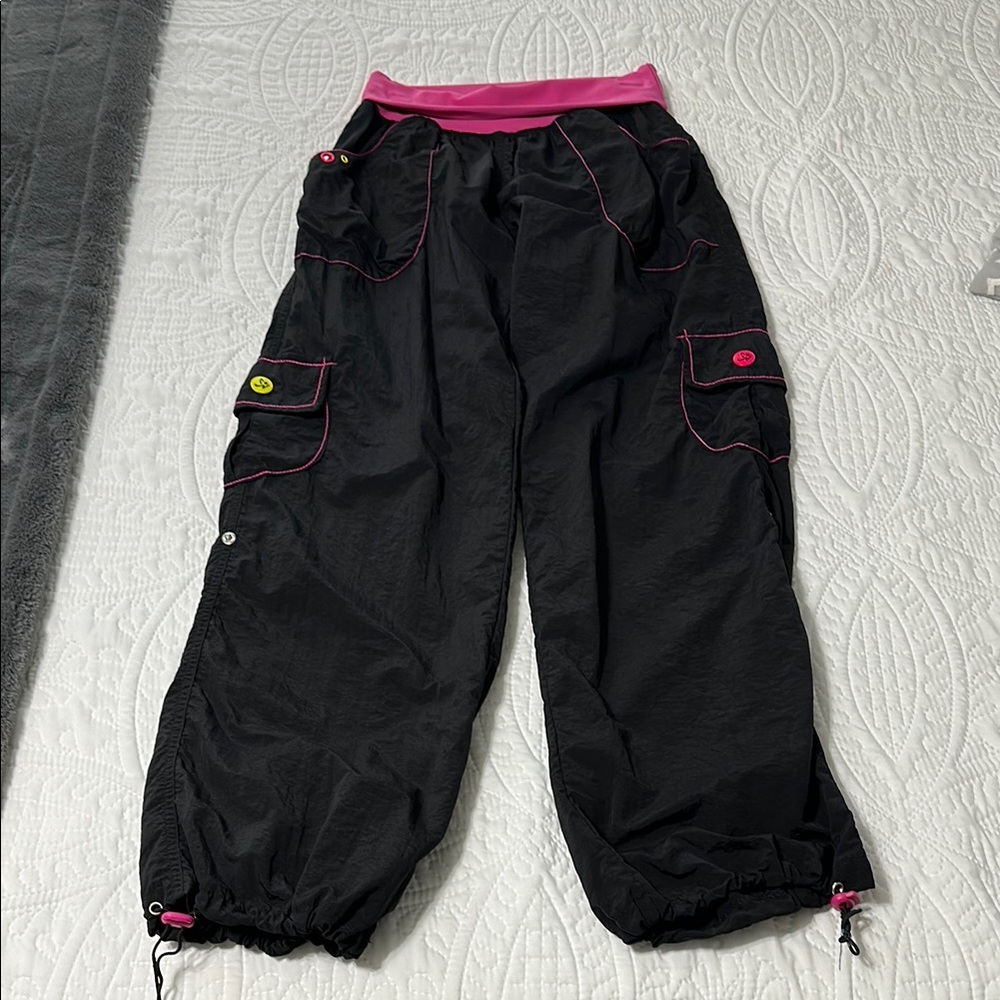 Kids Black and Pink Cargo Pants